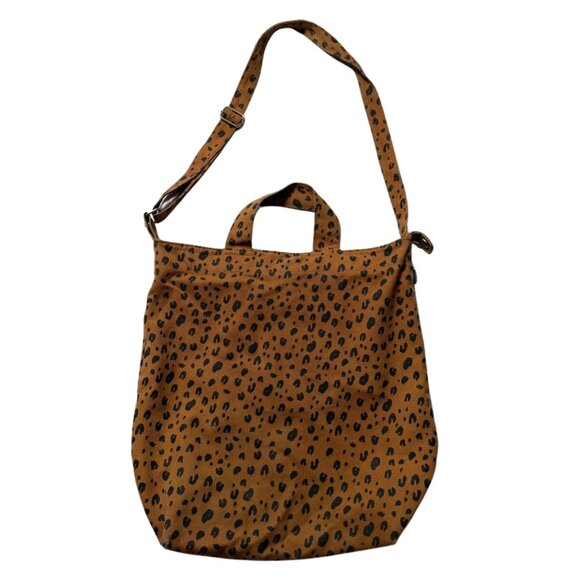 Baggu Brown Black Leopard Print Duck Bag Women's Purse - Picture 1 of 7